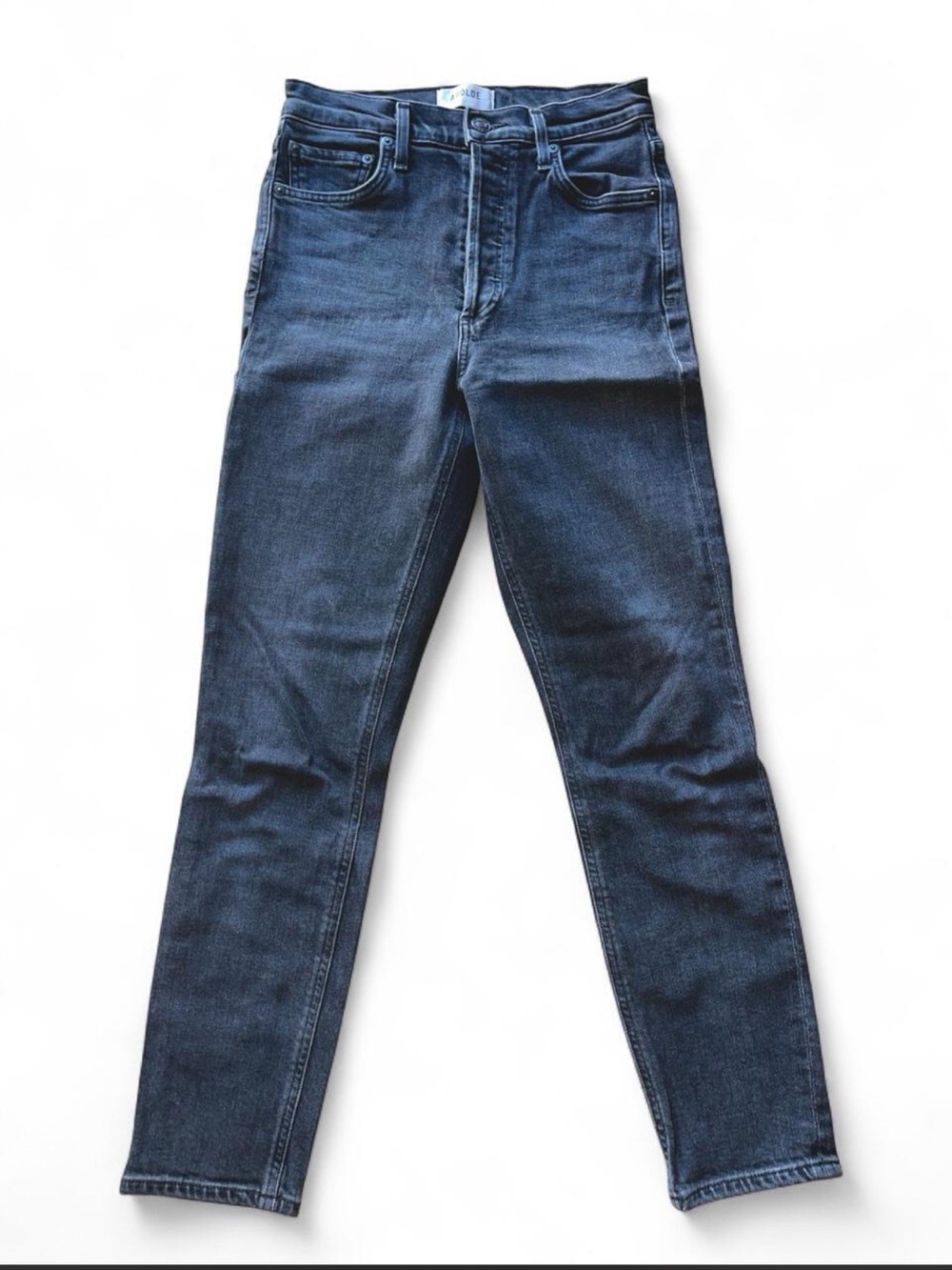 Agolde Women's Faded Black Slim Fit Jeans